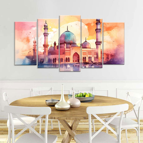 Watercolour Grand Mosque Canvas Wall Art