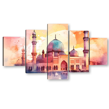 Watercolour Grand Mosque Canvas Wall Art