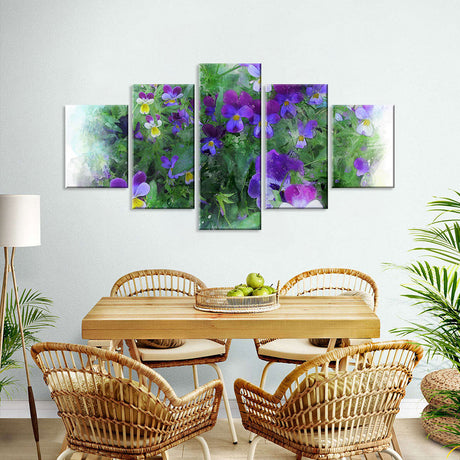 Enchanted Violet Blooms Canvas Wall Art