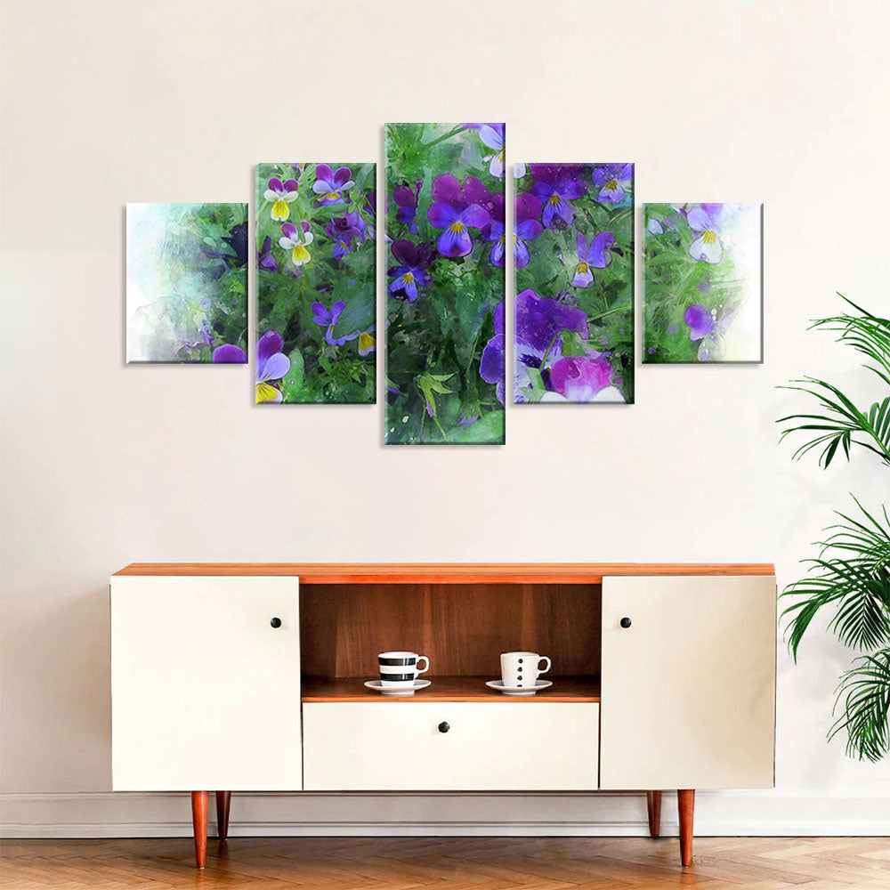 Enchanted Violet Blooms Canvas Wall Art