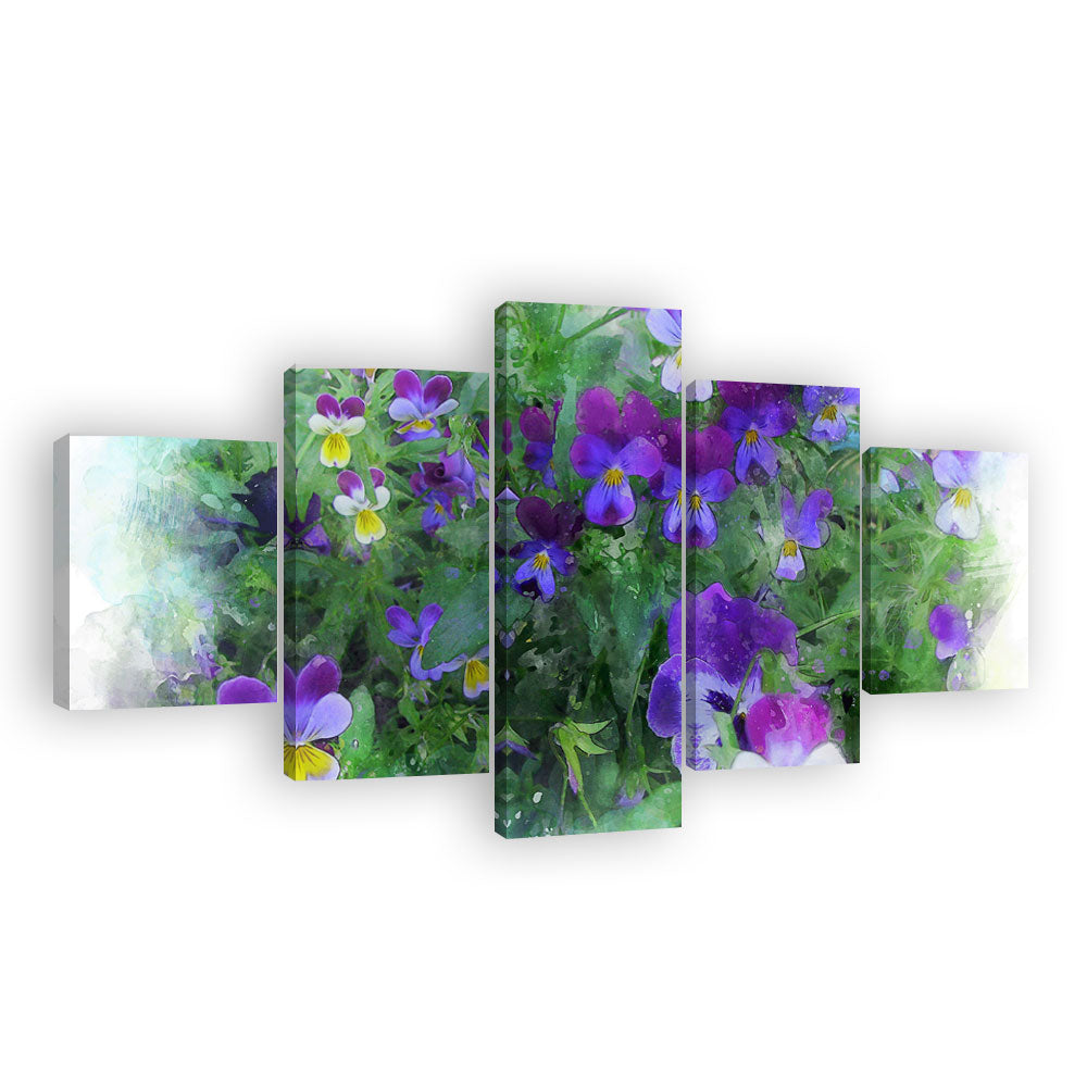 Enchanted Violet Blooms Canvas Wall Art