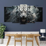 White Tiger In The Wild - Multi-Panel Canvas Wall Art