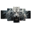 White Tiger In The Wild - Multi-Panel Canvas Wall Art