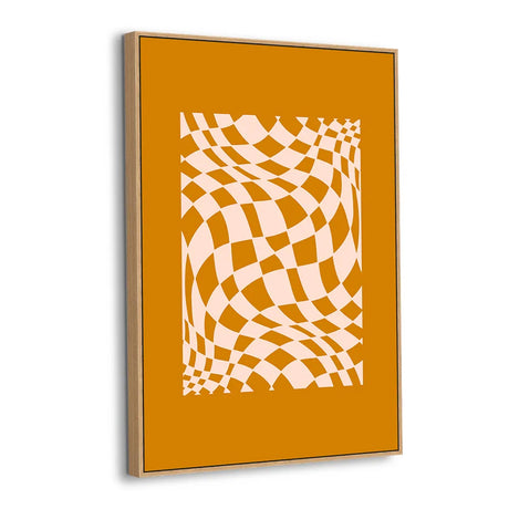 Wavy Check Illusion Canvas Wall Art