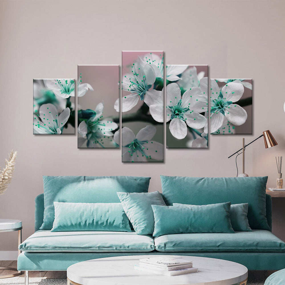 White Cherry Blossom Canvas Wall Art