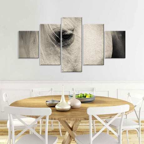 White Horse Eye Canvas Wall Art