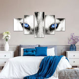 White Wolf with Blue Eyes Canvas Wall Art