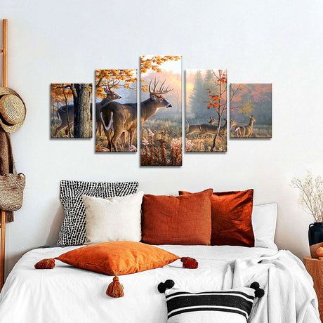 Whitetail Deer In Forest Canvas Wall Art