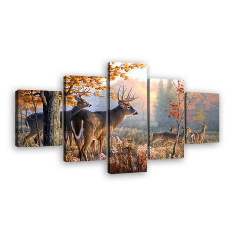 Whitetail Deer In Forest Canvas Wall Art