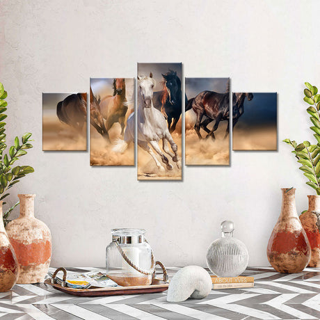 Wild Horses Running Canvas Wall Art