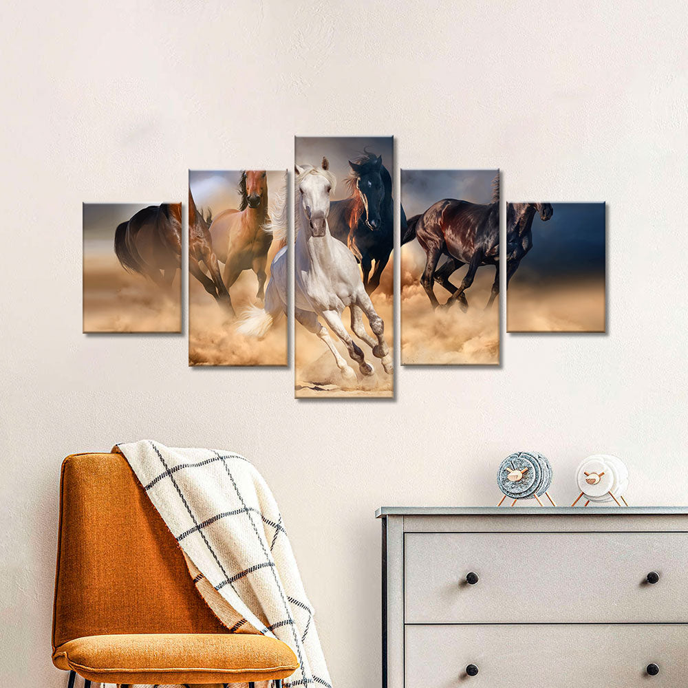 Wild Horses Running Canvas Wall Art