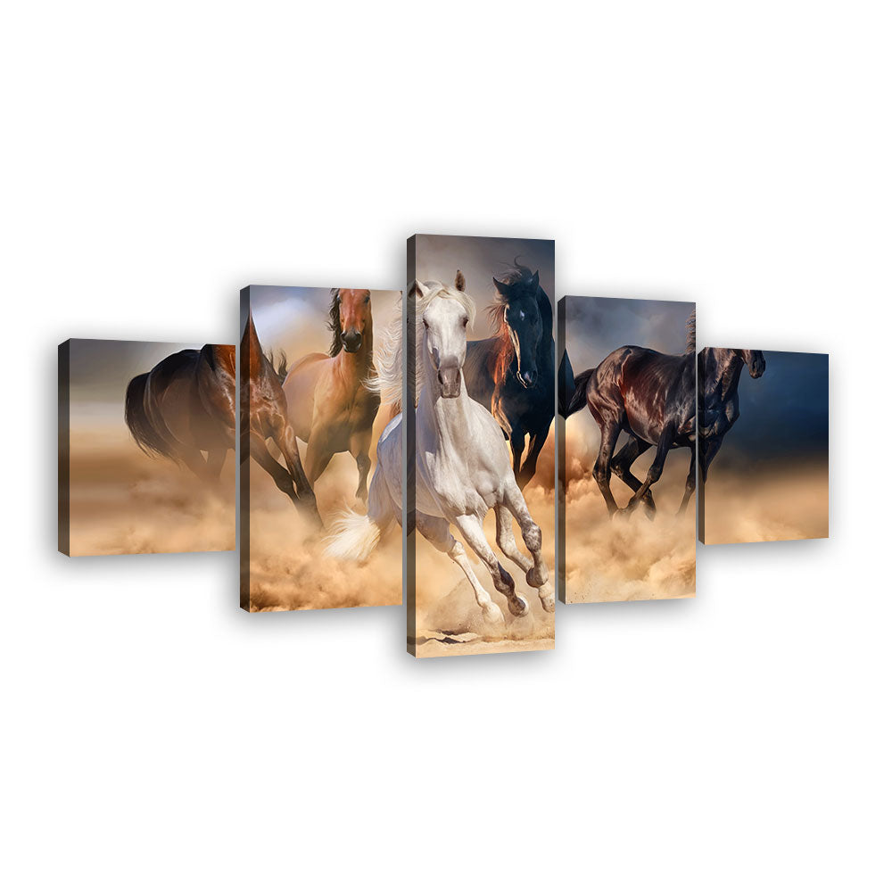 Wild Horses Running Canvas Wall Art