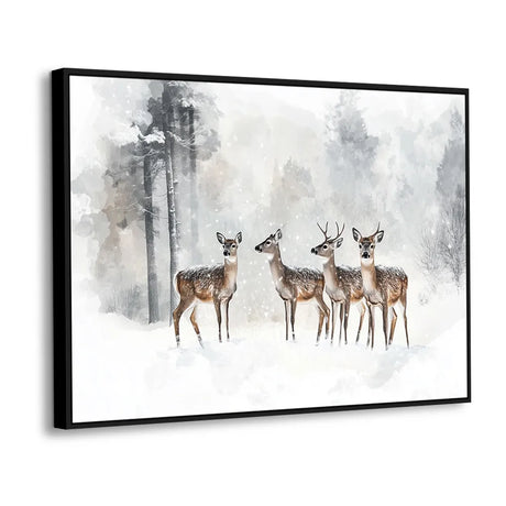Winter Deer Canvas Wall Art