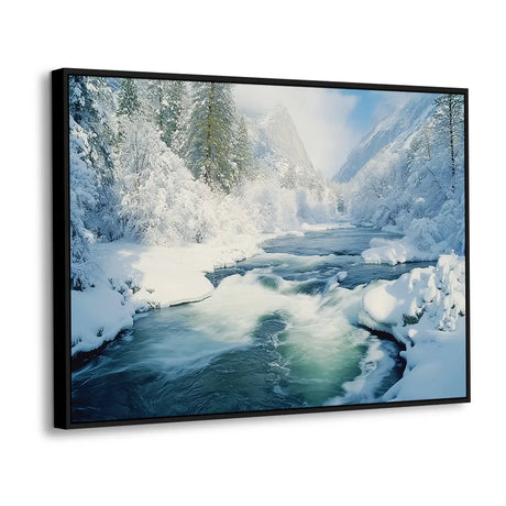 Winter Serenity Snowy River - Canvas Wall Art