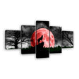 Wolf Howling At Red Moon Canvas Wall Art