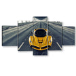 Yellow LaFerrari On Road Canvas Wall Art