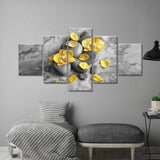 Yellow Orchid Flower Canvas Wall Art