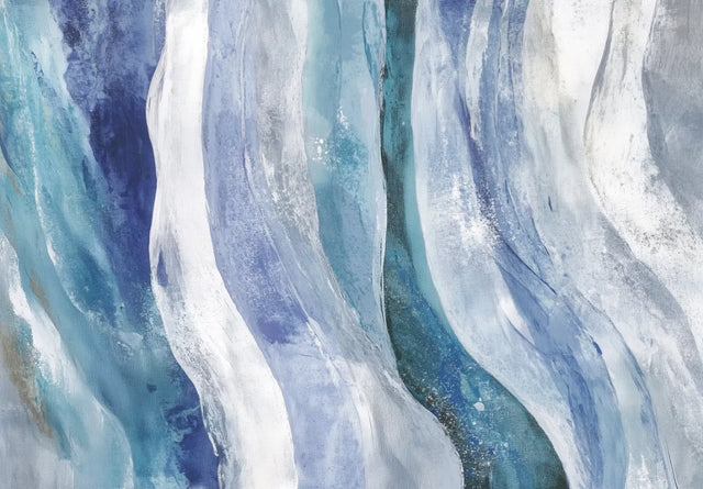 Blue Waves Canvas Wall Art – Modern Coastal Aesthetic