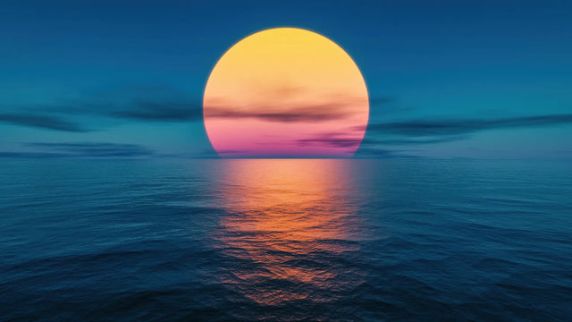 Sunset Over Ocean Canvas Wall Art