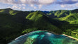 Tropical Coastal Mountain Canvas Wall Art