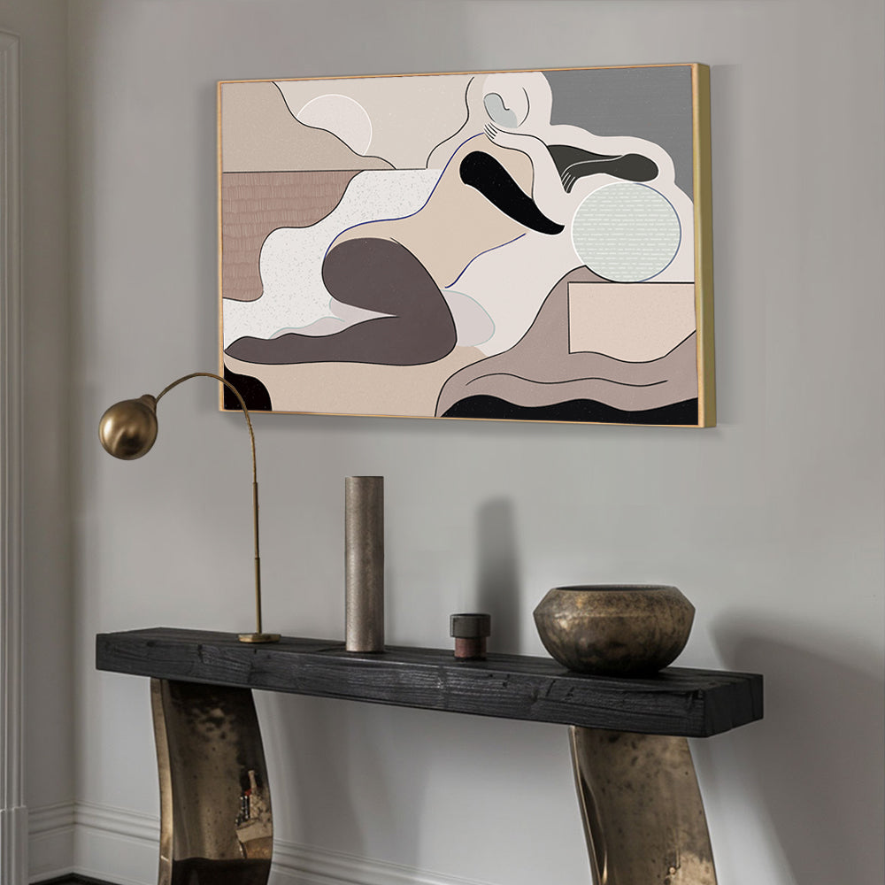 Abstract Minimalist Reclining Figure Canvas Wall Art